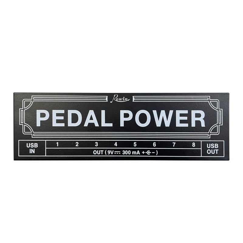 Rowin PW-2 Guitar Pedal Power Supply 8 Isolated DC Output for 9V Guitar Bass Effect Pedals with USB Charging Port for iPhone iPad Tablet PW-02