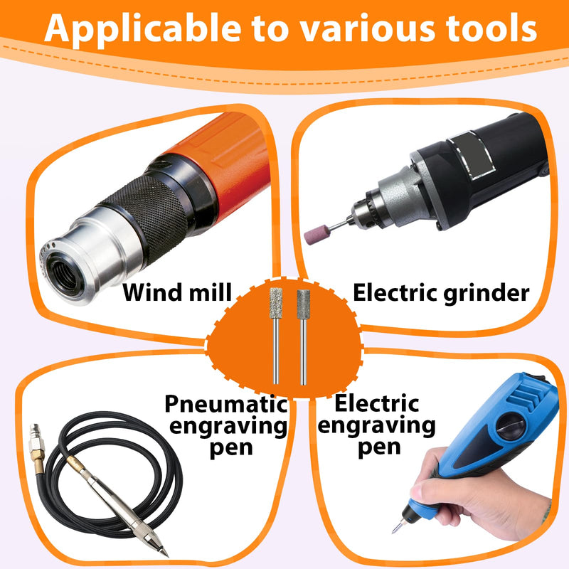 24 Piece Diamond Grinding Point Set - Grinding Attachments Suitable for Dremel - For Engraving & Polishing on Jade, Ceramic, Glass & Stone - Robust & Versatile