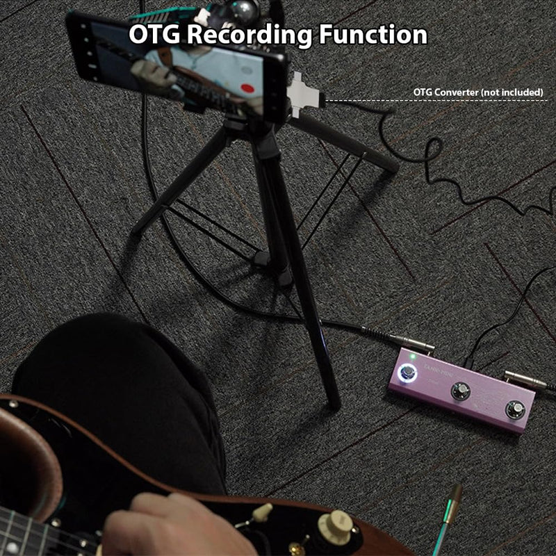 Multi Effects Guitar Pedal 21 Built-in Presets Comprehensive Effect Modules BT Accompaniment True Bypass Noise Reduction/Boost/Compression Effect Portable Electric Guitar Effect Pedal