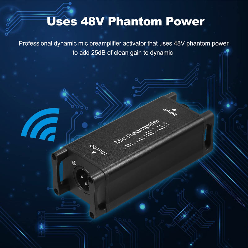 [AUSTRALIA] - Mic Preamp, Microphone Preamp Audio Booster Microphone Preamp Preamplifier Home Audio Microphone Net Gain for Studio or Home Recording Livestream Broadcast Podcast 