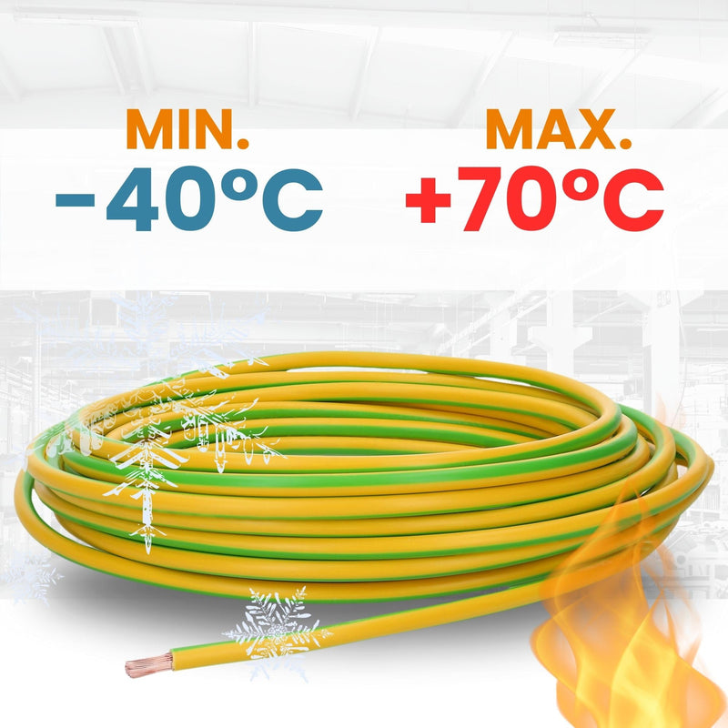 10 m Lapp 4520004 H07V-K 6 mm² Green/Yellow I Wiring Cable I Flexible Flexible PVC Single Core I Stranded 6 mm2 I Wiring green-yellow