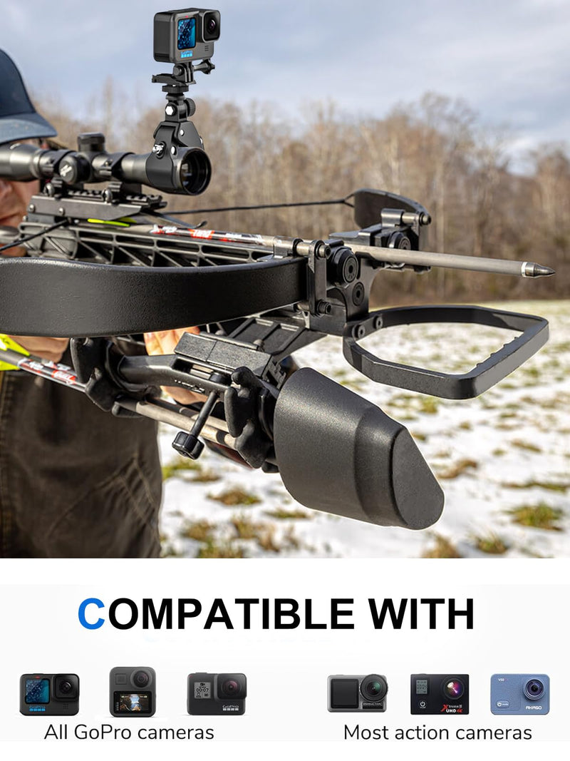 [AUSTRALIA] - Easy Installation Adjustable Crossbow Gun Scope Camera Clamp Mount with 1/4 Thread for Gopro Hero Session Fixation 