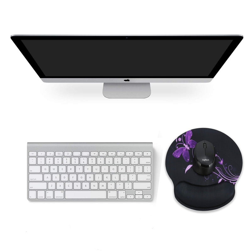 Wrist Rest Support Mouse Pad - Ergonomic Mouse Pad,Memory Foam Mice Mat for Office Work Computer Gaming by RICHEN Nice Butterfly