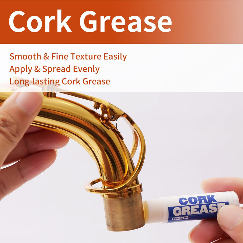 [AUSTRALIA] - Saxophone Cleaning Kit for Alto Tenor Sax - 11-in-1 Smooth Pull-Through Maintenance Set with Mouthpiece Brush, Key Oil, Cork Grease and Case - Woodwind Instrument Care for Students 