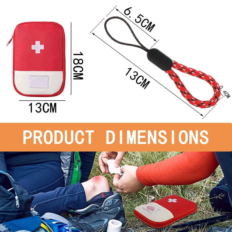 JCUGSBS Pack of 2 Medicine Bag Small Travel Pharmacy Bag Empty First Aid Bag Empty Emergency Bag Portable Medicine Storage Bag for Home, Office, Travel, Outdoor (Red, Blue), blue