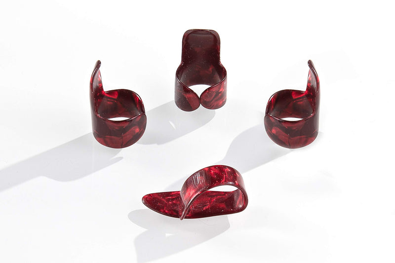Thumb and Finger Picks - Large Red - Best for Fingerstyle Acoustic Guitar, Banjo or Ukulele. Includes a Pouch.