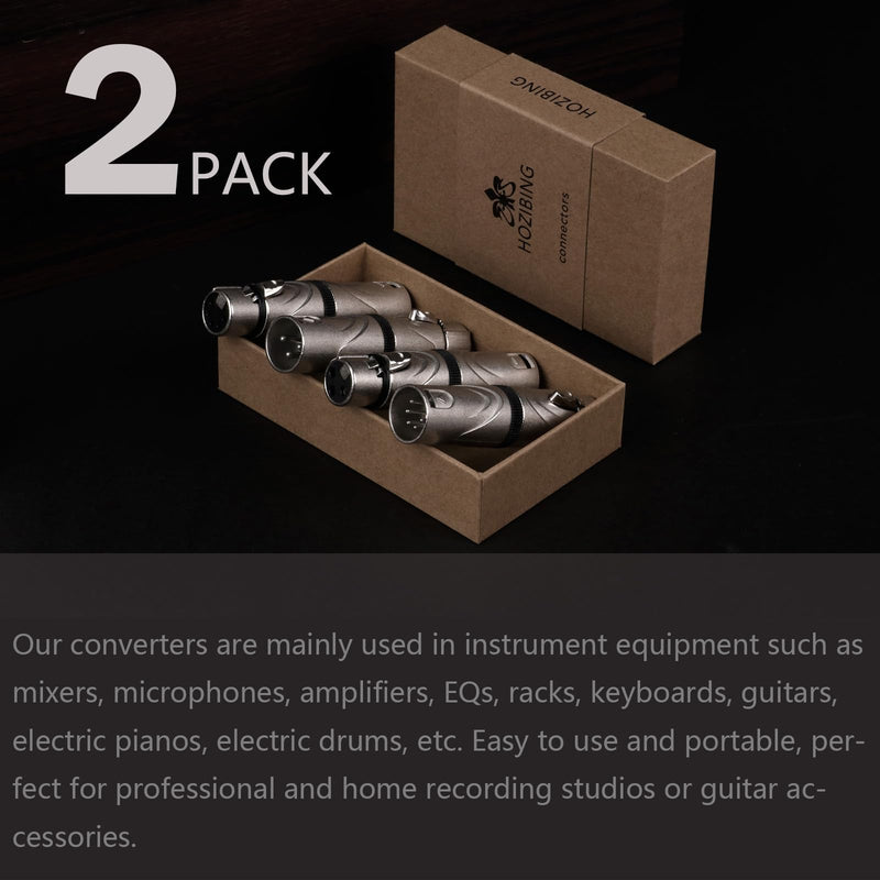 XLR Adapter, 5 Pin Female to 5 Pin Female Connector for DMX Audio Mixer Mic Extension - 2 Pack 5PIN XLR Female to 5PIN XLR Female(D1069)