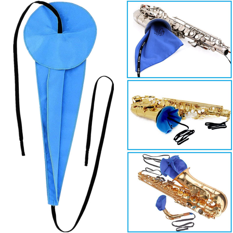 Saxophone Cleaning kit, Clarinet Cleaning Kit with Maintenance Kit,Cork Grease,Swab,Strap,Cleaning Cloth,Thumb Rest,Reed Case,Mouthpiece Brush and More blue