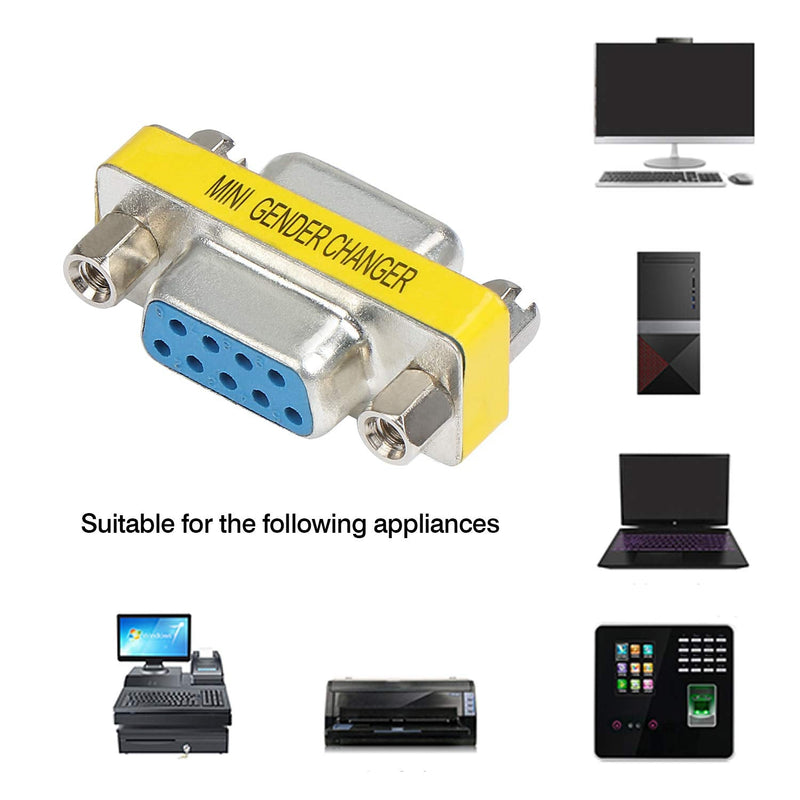 abcGoodefg 9 Pin DB9 Cable Gender Changer Female to Female VGA Gender Changers Coupler Adapter 10 Pack DB9 Female to Female