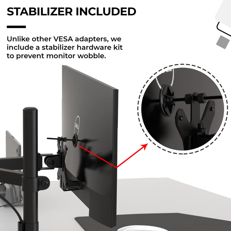HumanCentric VESA Mount Adapter Compatible with Dell Monitors, VESA Adapter for Monitor S2318H, S2218H, S2319NX, S2419NX, S2718H, S2719H, S2719HN, SE2219H, SE2419HR, SE2419HX, SE2719H, and More Dell S2*18, S2*19, SE2*19 Series (not Ultrathin)