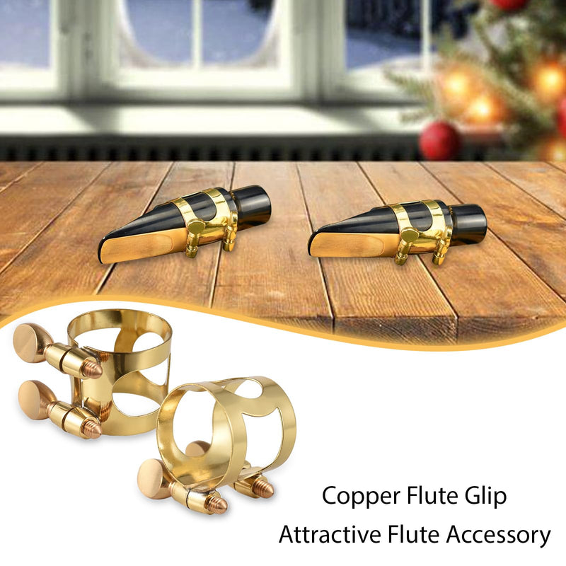 Btuty Tenor Saxophone Mouthpiece Tenor Saxophone Ligature Tenor Sax Mouthpiece Tenor Sax Ligature Brass Ligature Fastener Adjustable Double Screw Gold-Tenor