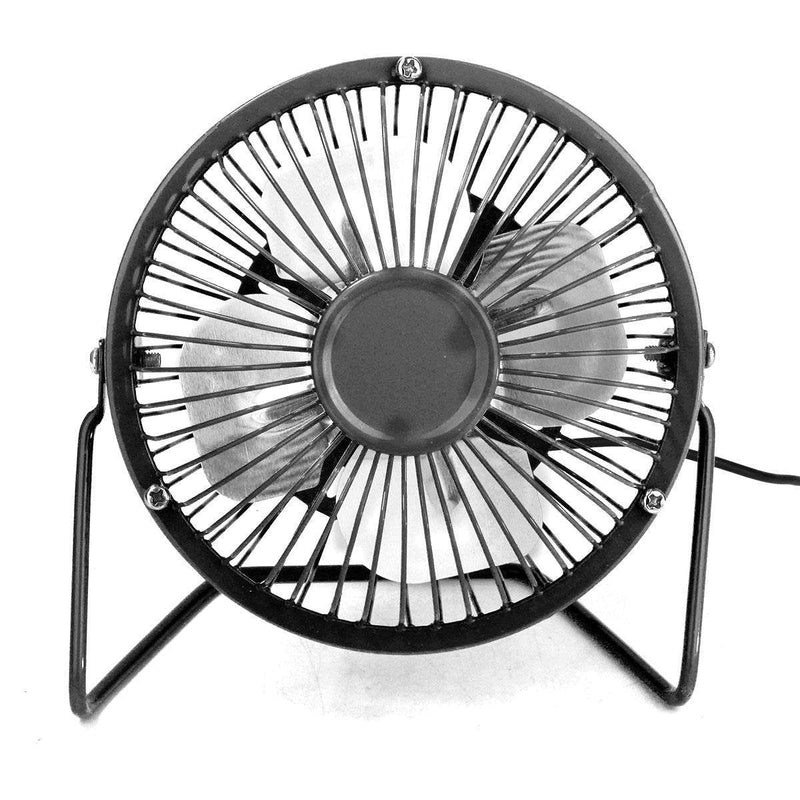 ZOMTOP 4'' USB Mini Desk Fan Small Desktop Fan Quiet and Powerful Metal Design USB Powered (Black)