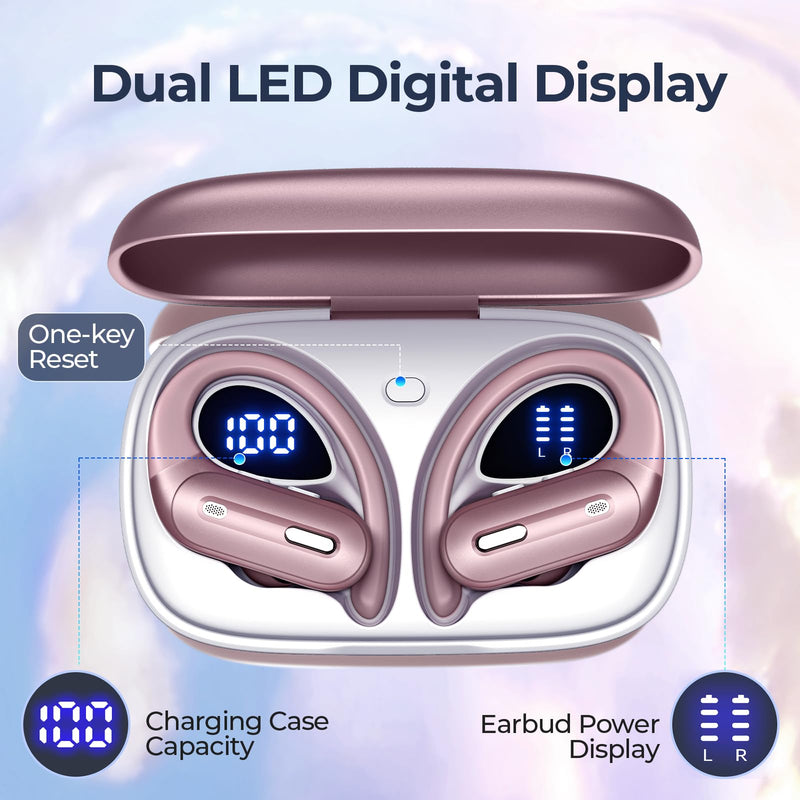 Active Noise Cancelling Ear Buds Wireless Earbuds 90Hrs Playtime Bluetooth Headphones with Hi-Res Stereo Deep Bass Power Display Earphones with Earhooks Waterproof Transparency Headset for Sports/Gym