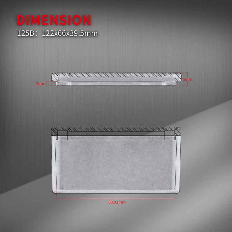 DaierTek 125B 1590N1 Aluminum Guitar Pedal Enclosure 122x66x39.5 MM Metal Stompbox Enclosure Guitar Effect Unfinished Toggle Switch Box (Pack of 2)