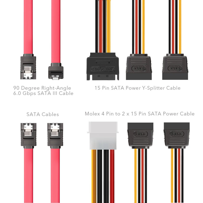 Inateck SSD Mounting Bracket 2.5 to 3.5 with SATA Cable and Power Splitter Cable, ST1002S