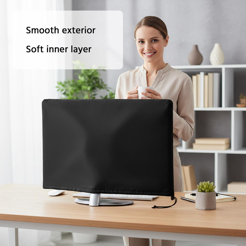 Monitor Dust Cover Heavy Duty Anti-tear Full Body Protective Case Universal for 38-40" Computer LED LCD Screen Wih Adjustable Bottom Tight Rope Black -39Wx18Hx3.5D in 38"-40" in
