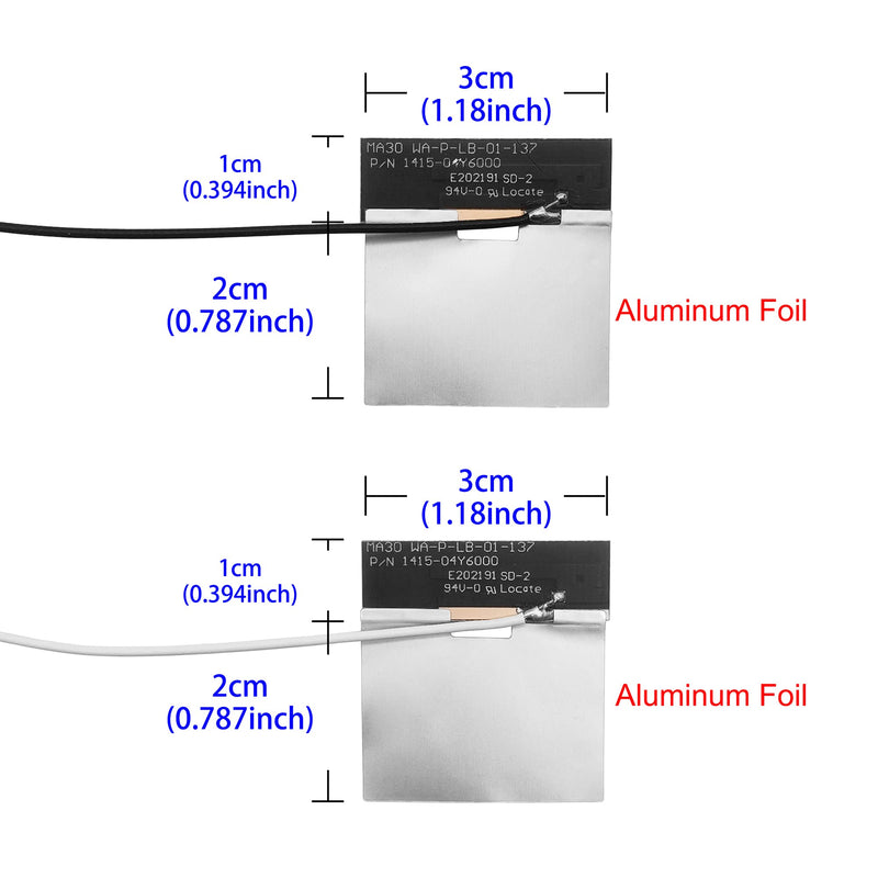 WiFi Antenna MHF4 Internal Laptop Antennas Dual-Band for M.2 NGFF Card | 2.4GHz 5GHz 3dBi Wi-Fi antennas. Dual U.FL UFL cables (45cm/75cm) for AX200 AX210 1675X. Bluetooth compatible