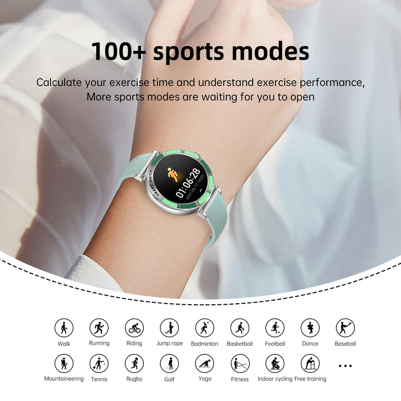 Smart Watch for Women Fitness Tracker Compatible for iPhone Android | 1.27" Round Touch Screen, IP67 Waterproof, 100+ Sports Modes, Bluetooth Call, Heart Rate, Sleep Monitor, Steps Fitness Watch Silver
