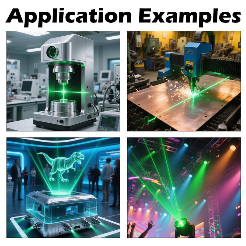 CTRICALVER Laser Module (Light Source Shape: Green Cross) Adjustable Focal Point Kit, 3-5V Industrial Laser Module Diode 2.1mm DC Plug 520nm + Power Supply Kit
