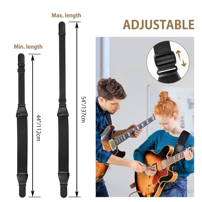 Guitar Strap for Electric Guitar & Bass, Wide Bass Strap Padded Guitar Straps with Adjustable Length 44-54 inches,Pick Holder,Strap Locks & Picks