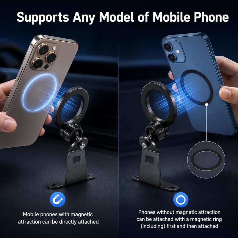 Magnetic Phone Mount Compatible with Ford Bronco 2021-2026 | 360° Adjustable Magnetic Phone Holder, with Magnetic Ring, Fit for Any Mobile Phone