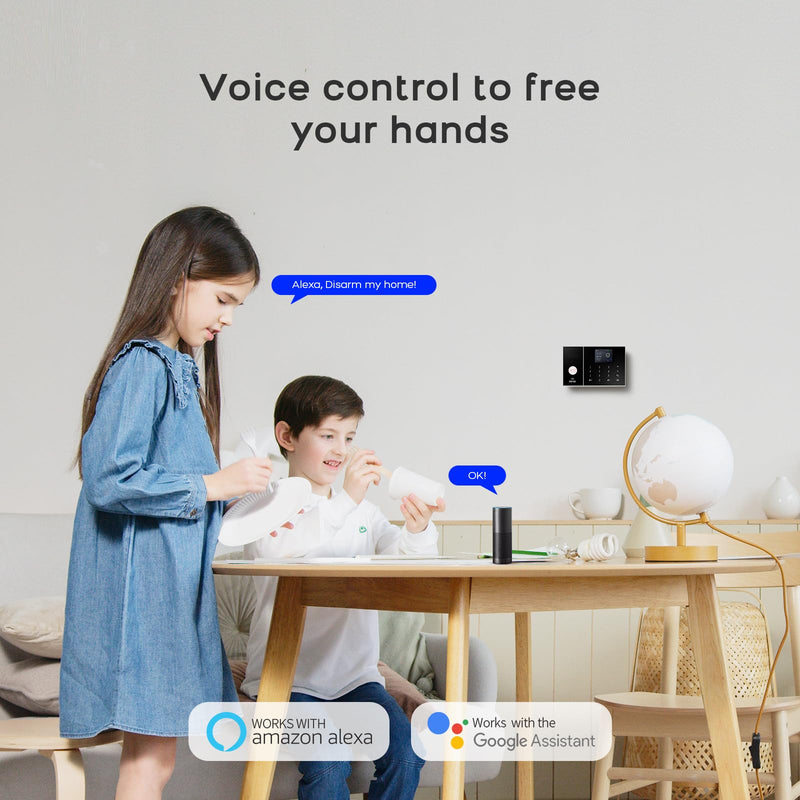 [AUSTRALIA] - PGST Home Security Systems 8-Piece Kit,Alarm System for Home Security,App Alerts,Door Sensors,Motion Detection,WiFi Alarm,Compatible with Alexa,No Subscription,for Home Security and Kids Safety 8-Kits-A 