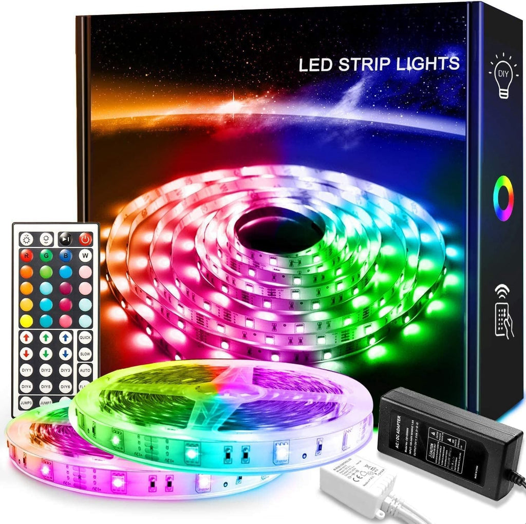 Sanwo Led Strip Lights with Remote, 32.8ft Dream Color LED Light Built-in IC, RGB SMD5050 Flexible Strip Lighting Music Sync, Color Changing Led Strip Chasing Effect for Home Kitchen