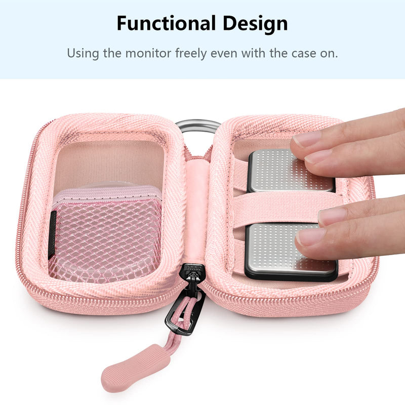 Fintie Carrying Case for Kardia Mobile and Kardia Mobile 6L EKG Device Heart Monitor - Protective Hard EVA Shockproof Storage Portable Travel Cover Bag with Pill Organizer Rose Gold
