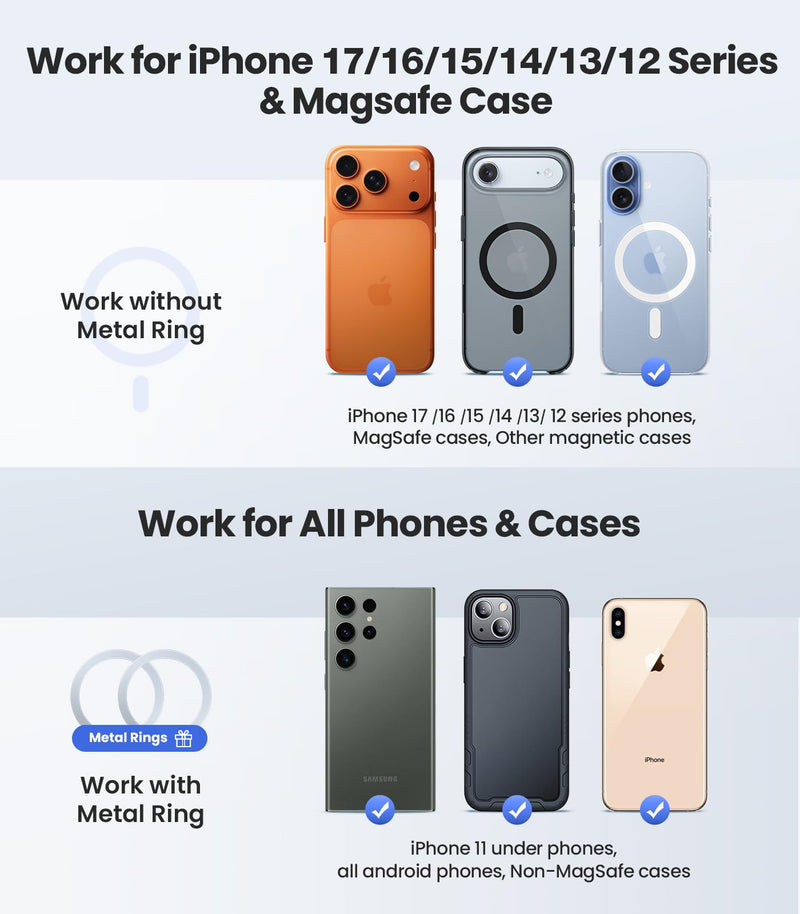 VICSEED Tesla Phone Mount【Strongest Magnet Power】 Foldable Hidden Tesla Phone Holder Fit for All Phones, Tesla Model 3/Y/Cybertruck Accessories, Tesla Model 3 Model Y for MagSafe Car Mount - Blue Deep Blue