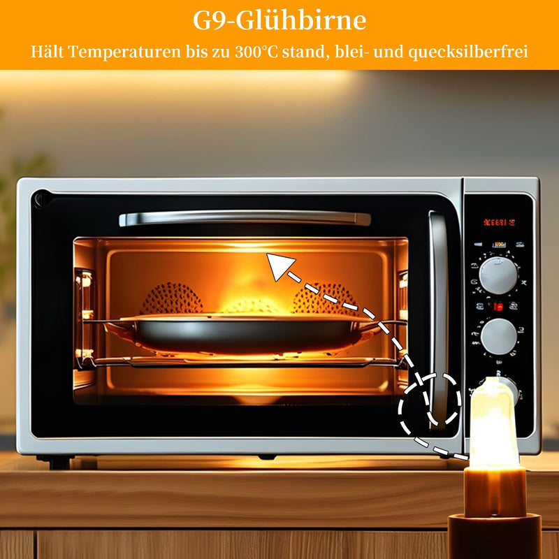 ATJTYSX Pack of 12 Halogen Bulbs, G9 33 W 230 V Oven Lamp, G9 Halogen Bulb, for Oven, Microwave, Oil up to 300 °C