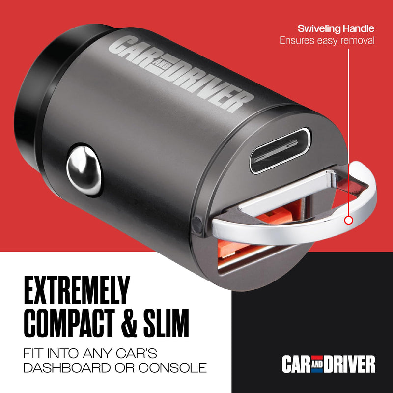 30W Dual-Port Cigarette Lighter USB Charger for iPhone & Samsung, USB-C & A | Super Fast Car Charging, Overheat Protection for iPhone 17 & Older, Galaxy S25 & Older, Android, iPad, Airpods, Swivel Design