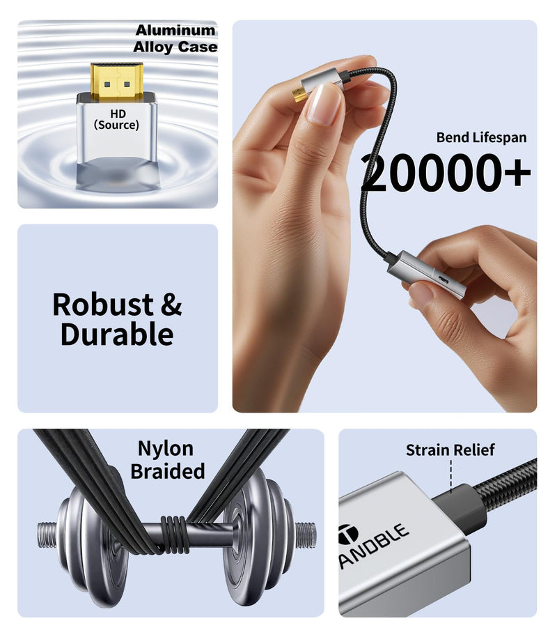 [AUSTRALIA] - HDMI to USB C Adapter 4K60Hz, Unidirectional HDMI Male (Source) to USB C Female (Display) for Portable Monitor, AR Glasses XREAL One/Air 2 Pro/VITURE Pro/Rokid, PS4/5, Xbox, Switch, ROG Ally 