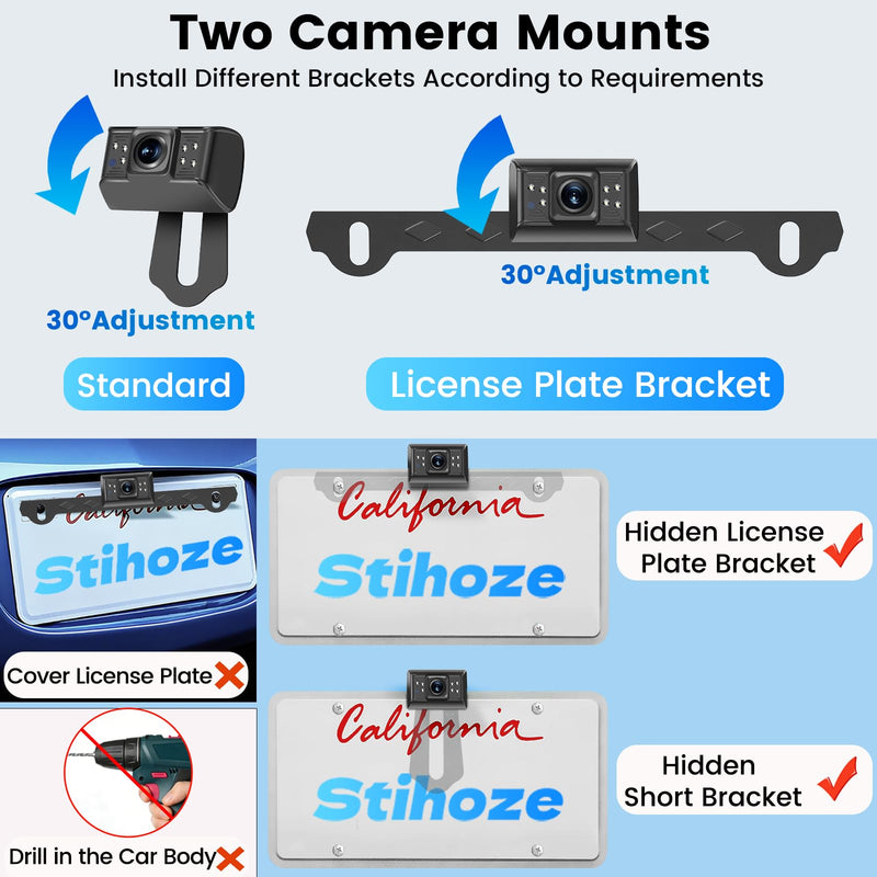 1080P HD 5-Inch Wireless Backup Camera for Cars | 15-Min Install, No Drill Plug & Play Monitor, Stable Signal Waterproof IR Night Vision Rear View Camera for SUV, Pickup, Van