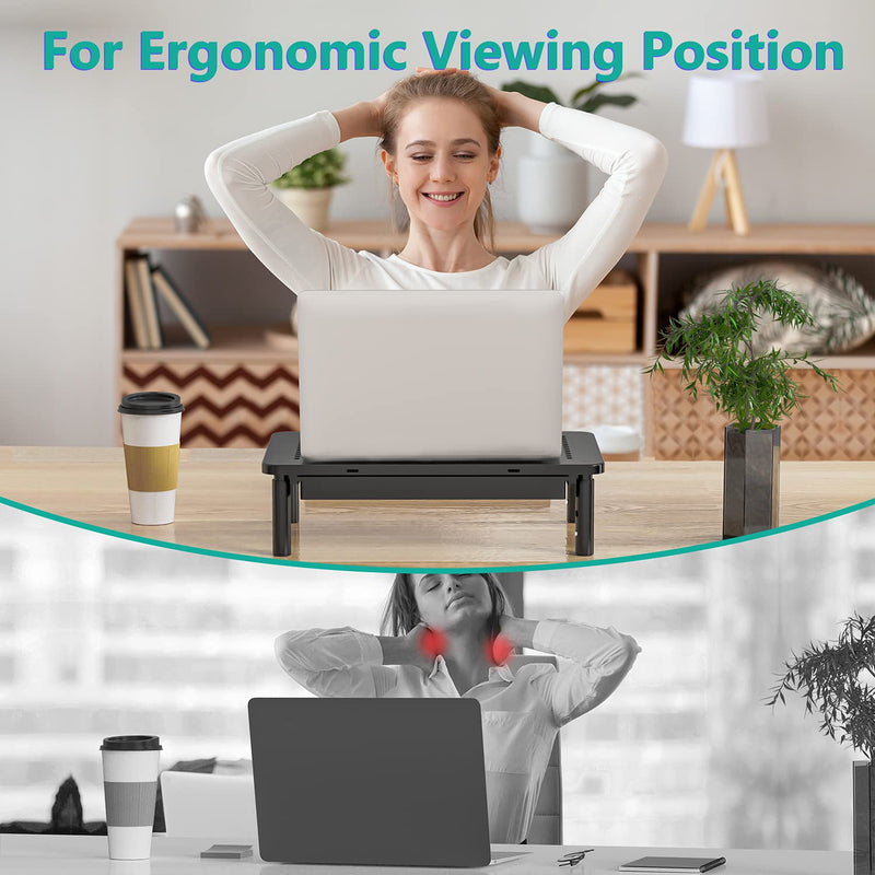 WALI Bundles-Monitor Stand Riser Height Adjustable and Computer Monitor Stand with Drawer