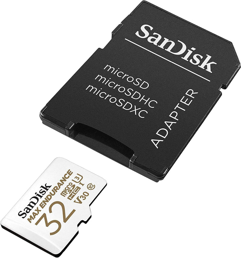 SanDisk MAX Endurance 32GB TF Card MicroSDHC (2 Pack) Memory Card for Dash Cams & Home Security System Video Cameras (SDSQQVR-032G-GN6IA) Bundle with (1) Everything But Stromboli MicroSD Card Reader