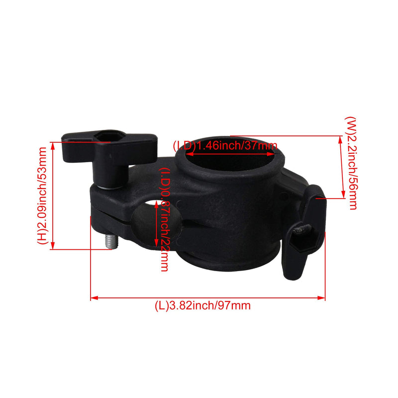 22mm Electronic Drums T Clamp Clip Bracket Kit Tubing Rack Mount Black Replacement for Roland CR-22