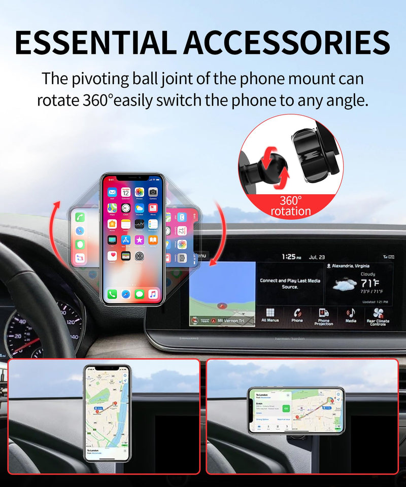 Car Phone Holder for Kia Telluride 2019-2022 10.25" Screen Magsafe Mount | Magnetic Accessories Cell Phone Mount Clip Compatible with iPhone, 3D fit Stable Dashboard Navigation Bracket Cradle Stand