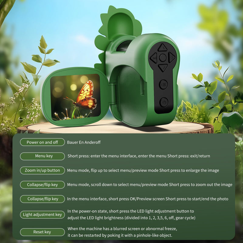 [AUSTRALIA] - 1600X Handheld Microscope for Kids 2" IPS Screen Kit Mini Pocket Digital Microscopes STEM Science with Slides Photo Video Rechargeable Portable Scope Gift for Ages 6-12 (Green) Green 