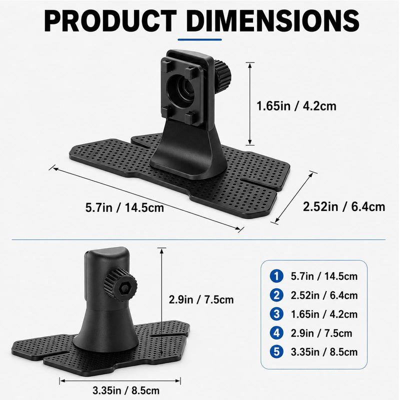 Carplay Mount For Portable Car Play Screen,Carplay Screen Mount With Extra Large Adhesive Base,Carplay Holder Mount,Cd Mount For Carplay Screen,Carplay Dash Mount For 7/9"/10.26" Displays Easy Install
