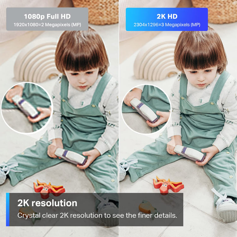 TP-Link Tapo 2K Indoor Security Camera for Baby Monitor, Dog Camera w/ Motion Detection, 2-Way Audio Siren, Night Vision, Cloud & SD Card Storage(Up to 512 GB), Works w/ Alexa & Google Home(Tapo C110) White 1-Pack