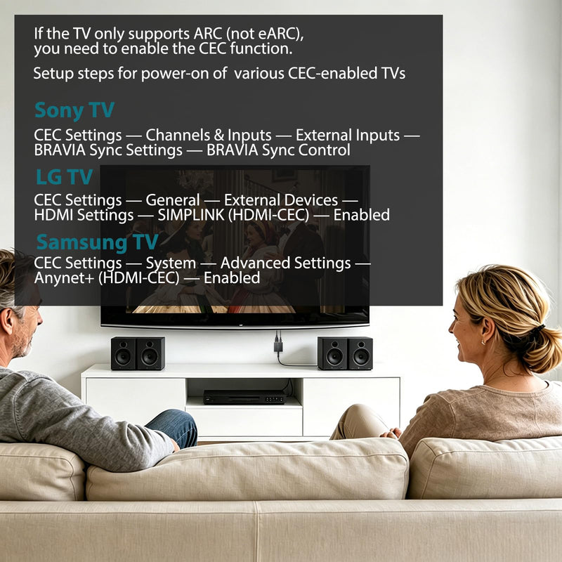 eARC Audio Extractor, HDMI ARC to 3.5mm Adapter, PCM Stereo Audio | Converts TV eARC/ARC audio to 3.5mm stereo for headphones, speakers and amplifiers with TV remote volume support