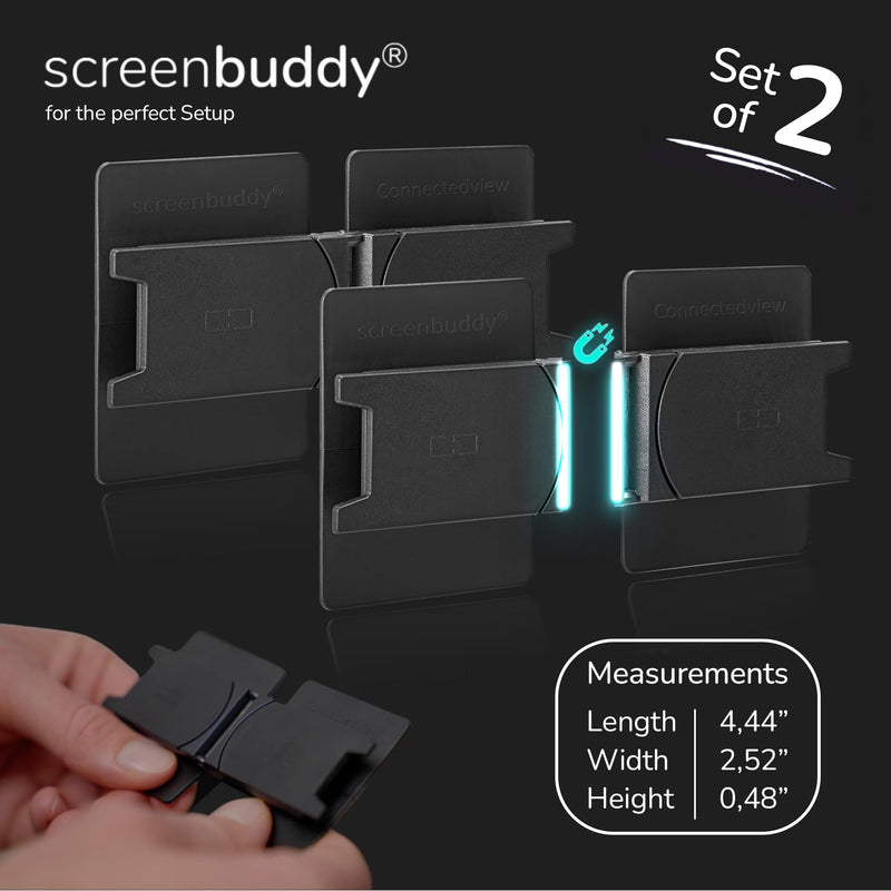 Set of 2, Magnetic Connection for Your Screens, Suitable for All Computer Monitors - Innovative Computer and Gaming Equipment