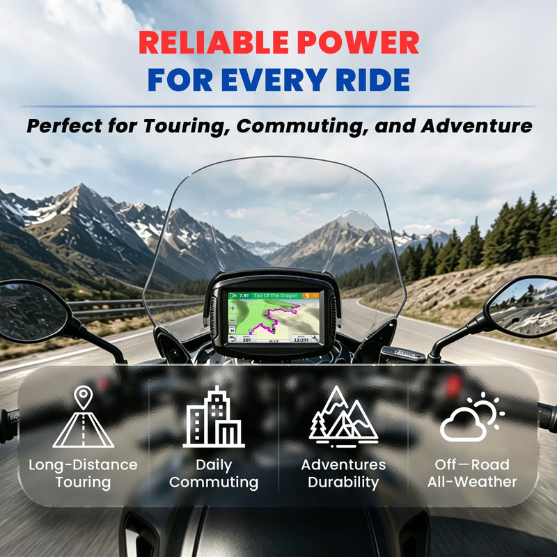 010-11843-01 Motorcycle GPS Power Cable for Garmin Navigator Mount Bracket | Compatible with Garmin zumo 340LM 345LM 346LMT-S 350LM 390LM 395LM 396LMT-S Navigators, Hardwire Charging Cable w/Inline Fuse