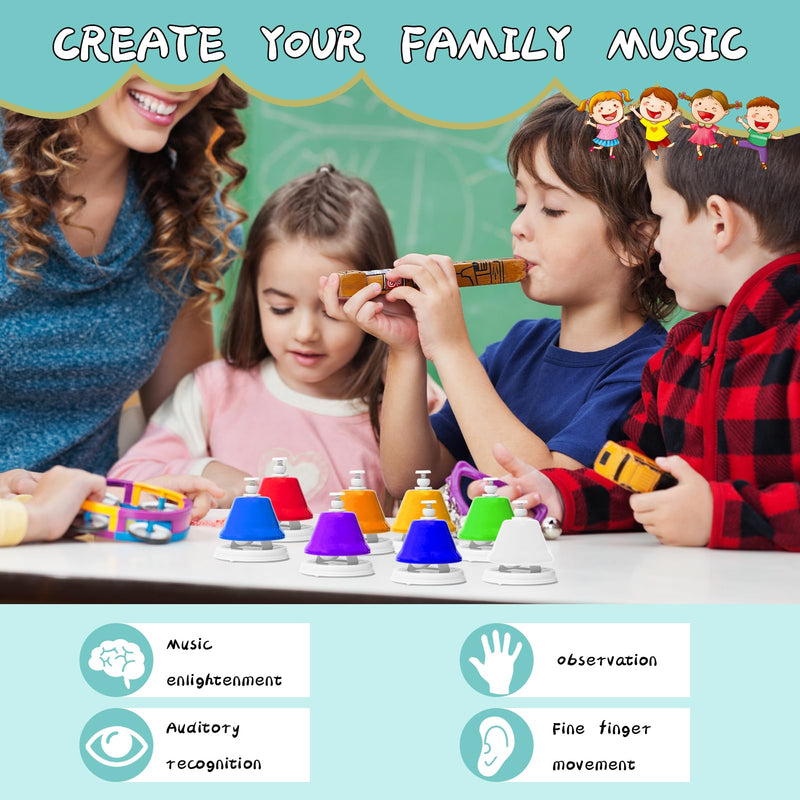 [AUSTRALIA] - Desk Bells, Rainbow Diatonic Hand Bells for Kids with 17 Songbook, Toddler Preschool Musical Learning Toys, Boys & Girls Birthday Gift for 3-Year-Old and Over by TantivyBo 