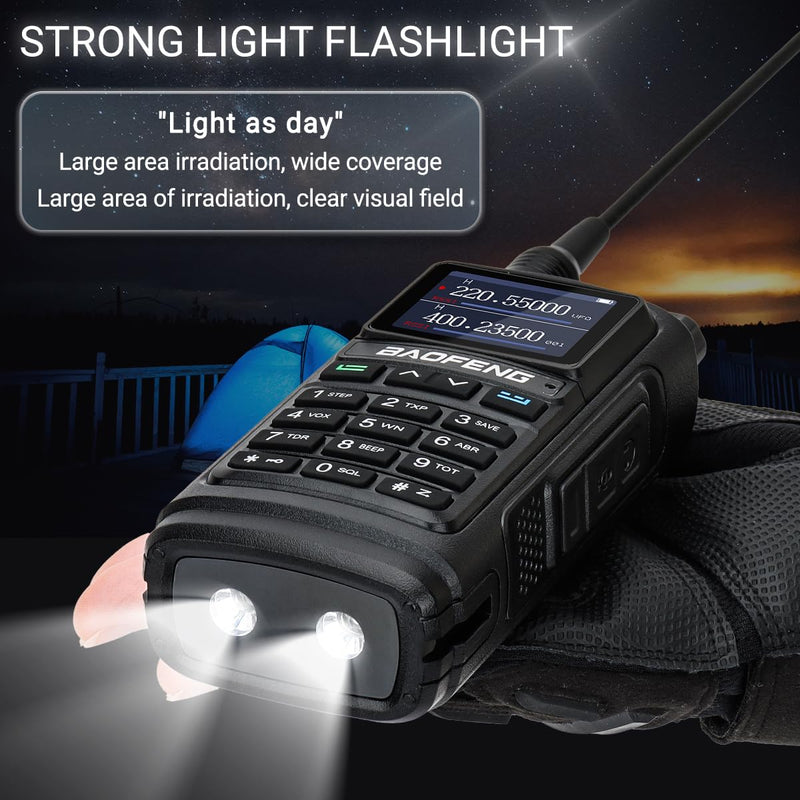 Baofeng UV-5R Upgrade Ham Radio Long Range Two Way Radio UV-17R Walkie Talkies for Adults Waterproof Dual Band USB Charger 999 Channels VOX with Earpiece,Flashlight Li-ion Battery