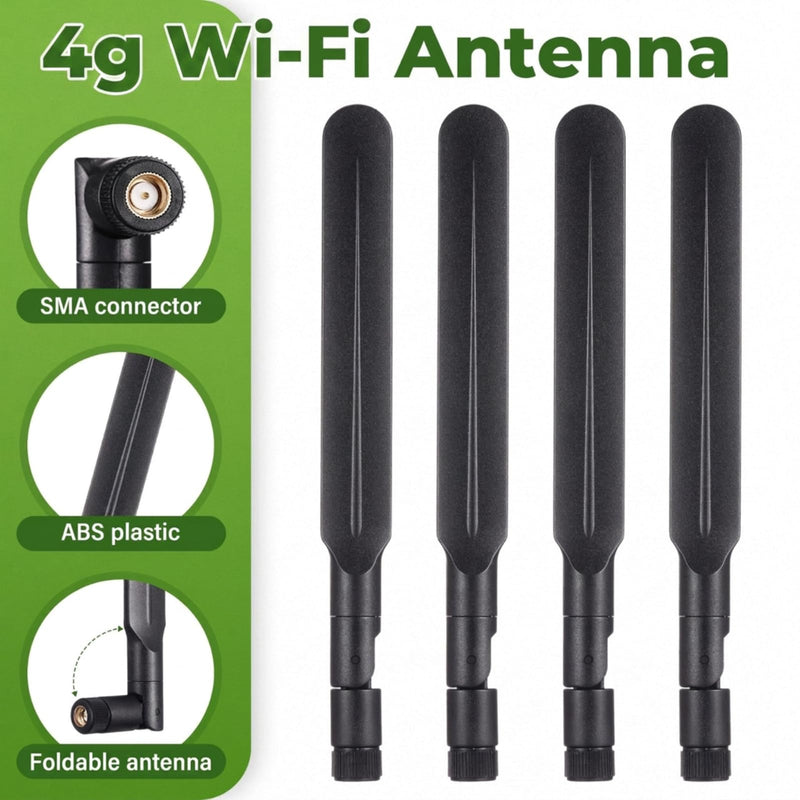 Kingdder 4 Pcs 4G Wi-Fi Antenna 4G LTE Antenna with SMA Male Paddle | LTE Universal Wide Band Omni Directional Paddle Antennas for PC Desktop IP Camera Router