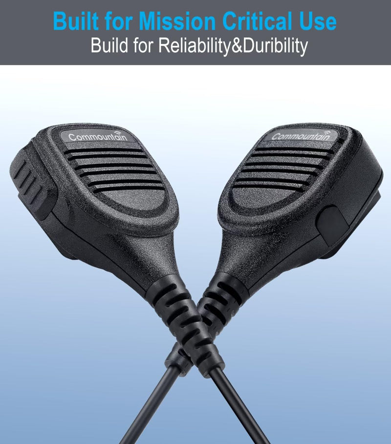 [AUSTRALIA] - commountain Heavy Speaker Mic Compatible for Baofeng Radios BF-F8HP UV-82HP UV-5R UV82 UV82C UV5R5 UV5RA UV5RE UV5X3 and Kenwood BTECH Retevis Samcom Radios, Walkie Talkie Microphone Black 