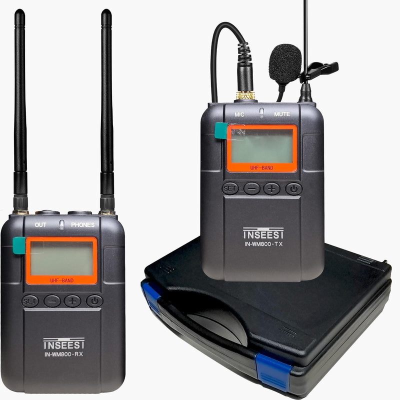 Professionai Wireless Video Recording Microphone with 1 Receiver,1 Transmitters, and 1 Lapel Microphones Compatible Smartphones,DSLR,and Video Cameras