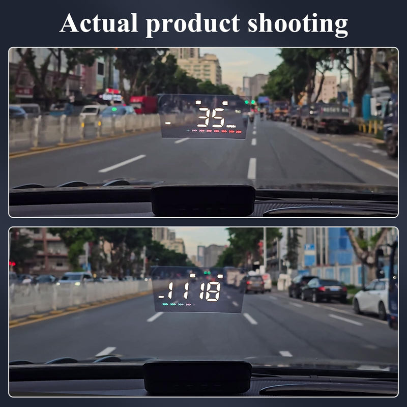 Heads Up Display, GPS Speedometer M23, Universal Car HUD with Speed MPH, Compass Direction, Overspeed Alarm HD Display, USB Cable Plug & Play