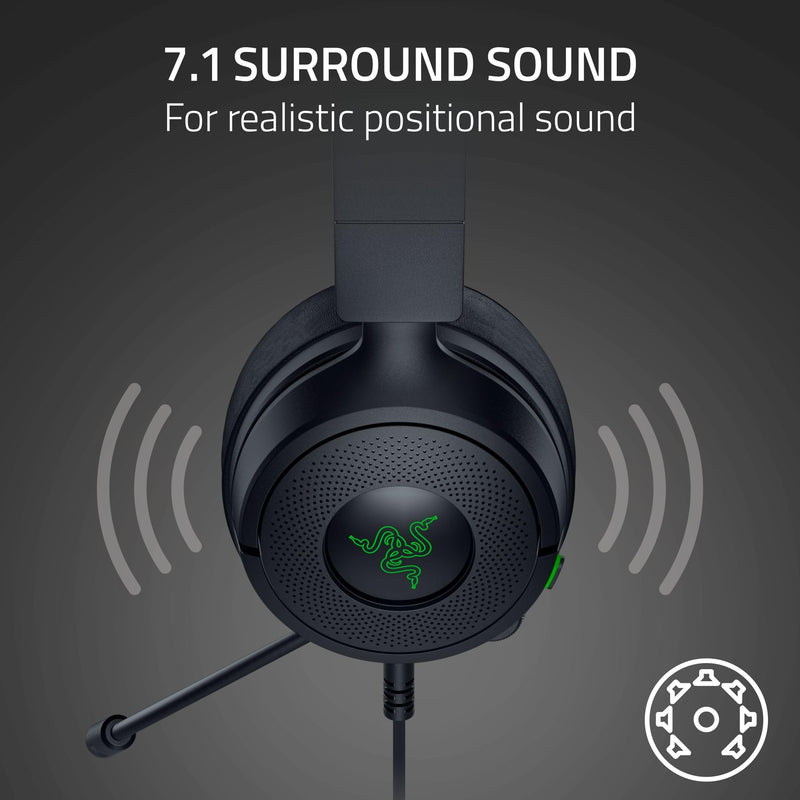 [AUSTRALIA] - Razer Kraken Kitty V3 X Wired Gaming Headset: Kitty Ears - HyperClear Cardioid Mic - 40 mm Drivers - 7.1 Surround Sound - Comfy Ear Cushions - Cross-Platform via 3.5mm PC, PS5, Xbox, Switch 2 - Black 